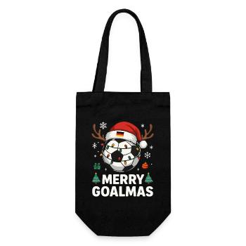 Merry Goalmas Germany - Funny Football Humor - Gift Bag for Bottles - black - Front
