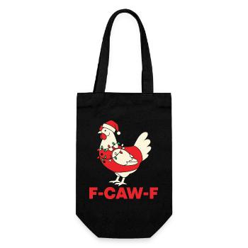 F-CAW-F Chicken Christmas Crazy Croaking Gifted - Gift Bag for Bottles - black - Front