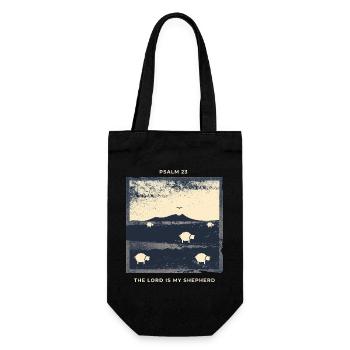Psalm 23 The Lord Is My Shepherd Sheep - Gift Bag for Bottles - black - Front
