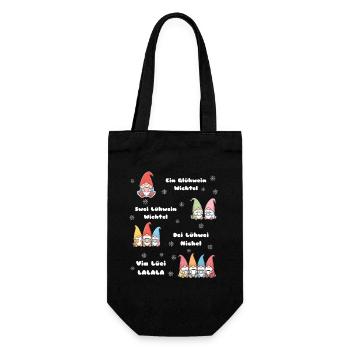 Christmas Wichtel Glühwein - Geschenkbeutel für Flaschen - Schwarz - Vorne