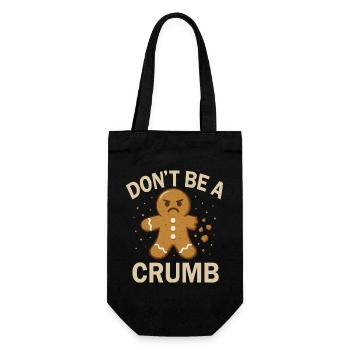 Weihnachten Lebkuchen - Don’t be a Crumb Design - Geschenkbeutel für Flaschen - Schwarz - Vorne