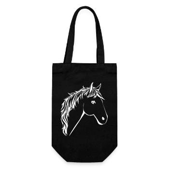 Horse Head Horses T-shirt Gift Rider - Gift Bag for Bottles - black - Front