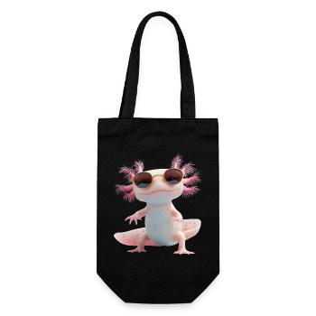 Axolotl avec lunettes de soleil - Sac à bouteille - noir - Devant
