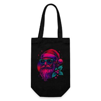 Cadeau du Père Noël vintage - Sac à bouteille - noir - Devant