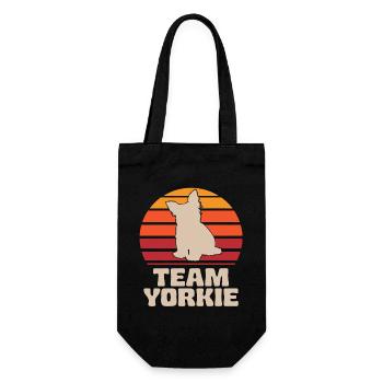Team Yorkie Retro Yorkshire Terrier - Gift Bag for Bottles - black - Front