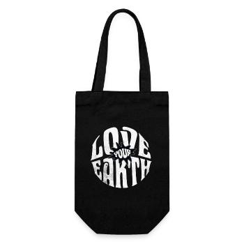 Love Your Earth Retro Statement Graphic - Gift Bag for Bottles - black - Front