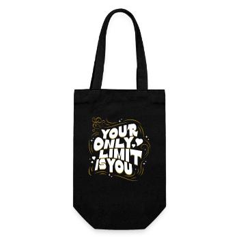 Your Only Limit Is You Motivational Saying - Gift Bag for Bottles - black - Front