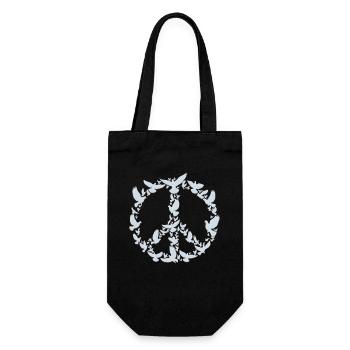Colombes de la Paix dans le design du symbole de la Paix - Sac à bouteille - noir - Devant