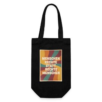 Human Rights Instead of Right People Retro - Gift Bag for Bottles - black - Front