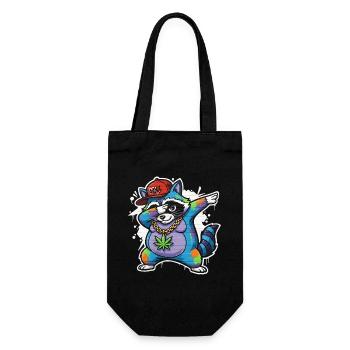 Dabbing Raccoon Graffiti Style Hip-Hop - Gift Bag for Bottles - black - Front