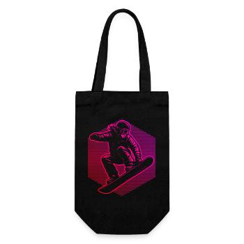 Snowboard perfekt für jeden Snowboard - Geschenkbeutel für Flaschen - Schwarz - Vorne