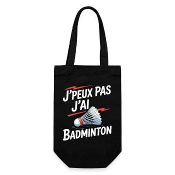 I can't, I have badminton. - Gift Bag for Bottles - black - Front