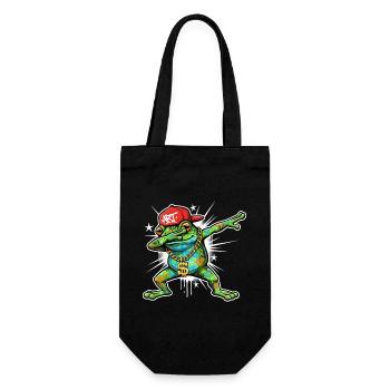 Graffiti frog in Dab street art design - Gift Bag for Bottles - black - Front