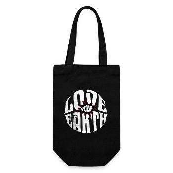 Aimez votre Terre – Design de déclaration durable - Sac à bouteille - noir - Devant