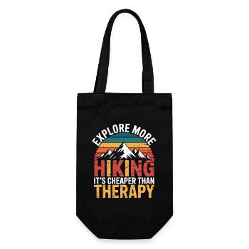 Explore More. It's Cheaper than Therapy - Gift Bag for Bottles - black - Front