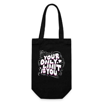 Your Only Limit Is You – Motivation Typografie - Geschenkbeutel für Flaschen - Schwarz - Vorne