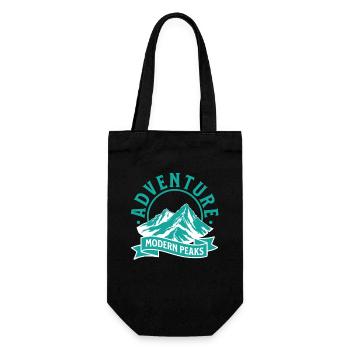 Adventure Modern Peaks – Mountains Outdoor Design - Gift Bag for Bottles - black - Front