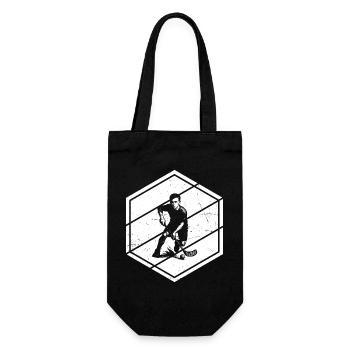 Characterful floorball design - Gift Bag for Bottles - black - Front