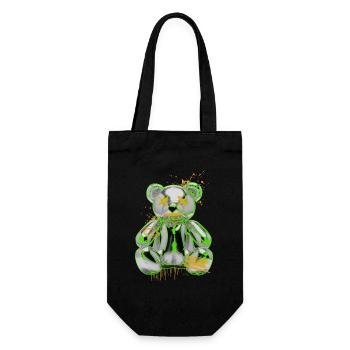Graffiti Teddybär Rebellion Urban Art - Geschenkbeutel für Flaschen - Schwarz - Vorne