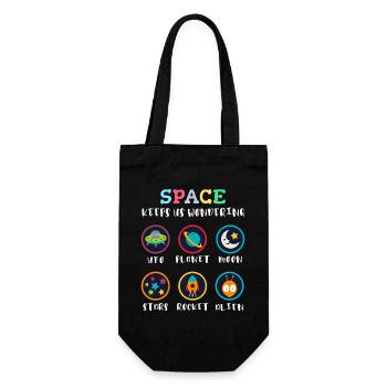 Space arouses curiosity - Gift Bag for Bottles - black - Front