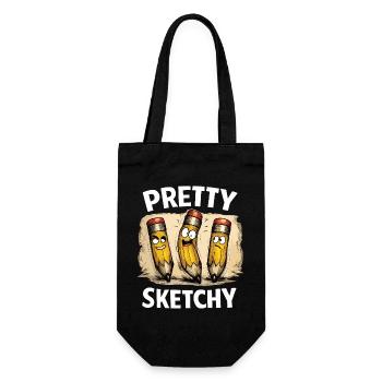 Ziemlich Skizzenhaft Pretty Sketchy Bleistifte - Geschenkbeutel für Flaschen - Schwarz - Vorne