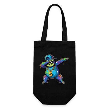 Sloth Graffiti with Gold Chain Street Art - Gift Bag for Bottles - black - Front