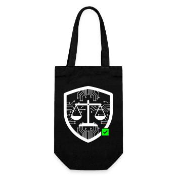 Cyber Security Schild Waage Tech Vektor - Geschenkbeutel für Flaschen - Schwarz - Vorne
