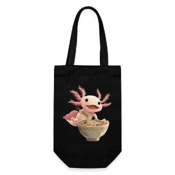 Axolotl Ramen Nudeln - Geschenkbeutel für Flaschen - Schwarz - Vorne