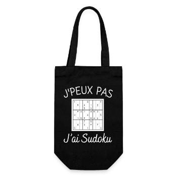 Ich kann nicht, ich habe Sudoku-Humor - Geschenkbeutel für Flaschen - Schwarz - Vorne