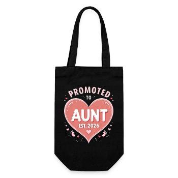 Aunt 2026 Aunt 2026 Promoted to Aunt 2026 - Gift Bag for Bottles - black - Front