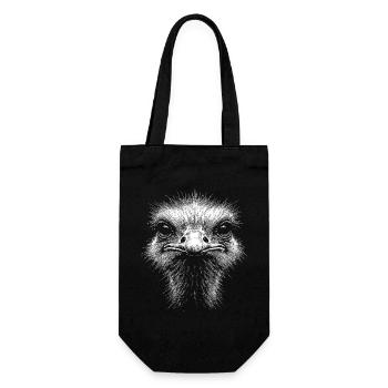 Ostrich Head - Gift Bag for Bottles - black - Front
