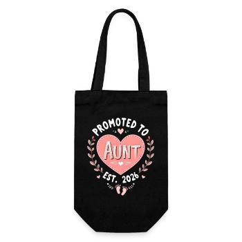Aunt 2026 Aunt 2026 Promoted to Aunt 2026 - Gift Bag for Bottles - black - Front