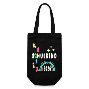 Schoolchild 2026 - neon 123 ABC - Gift Bag for Bottles - black - Front