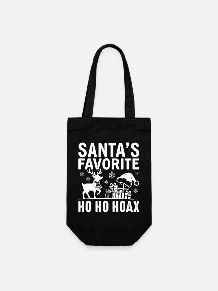 Santas Lieblings Ho Ho Hoax - Geschenkbeutel für Flaschen - Schwarz