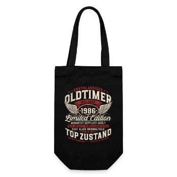 1986 Vintage Car 40th Birthday Gift Retro - Gift Bag for Bottles - black - Front