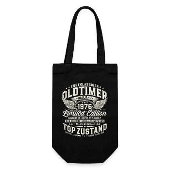1976 Oldtimer 50. Geburtstag Geschenk Retro  - Geschenkbeutel für Flaschen - Schwarz - Vorne
