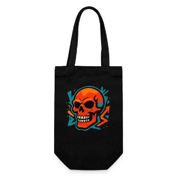 Colorful Skull Street Art Motif - Gift Bag for Bottles - black - Front