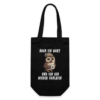 Müde Eule für Kaffee Fans Morgenmuffel Sticker - Sac à bouteille - noir - Devant