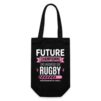 Future Rugby Champion Rugbywoman - Gift Bag for Bottles - black - Front