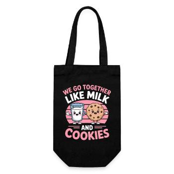 Milk and Cookies Best Friends Kawaii Design - Sac à bouteille - noir - Devant