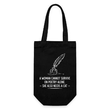 Cat and Quill Poetry Quote - Gift Bag for Bottles - black - Front