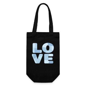 Patchwork Blue Love Motif for Kids & Babies - Gift Bag for Bottles - black - Front
