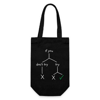 Design motivant sur le courage et la persévérance - Sac à bouteille - noir - Devant