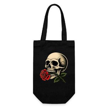 Motif de la rose de crâne pour femmes et fans gothiques - Sac à bouteille - noir - Devant