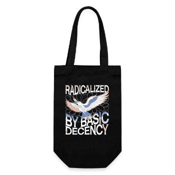 Radicalized by Basic Decency Statement Art - Gift Bag for Bottles - black - Front