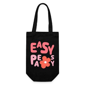 Easy Peasy Shirt – Cute Flower Aesthetic - Gift Bag for Bottles - black - Front