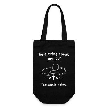 Chair turns: Job joke - Gift Bag for Bottles - black - Front