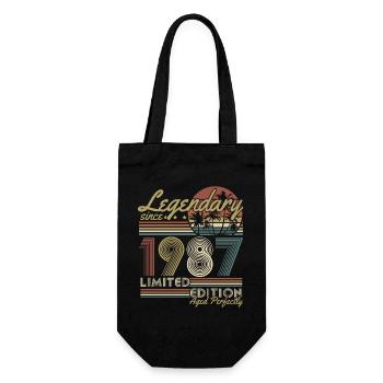 Cadeau rétro vintage d’anniversaire 1987 - Sac à bouteille - noir - Devant