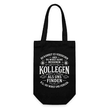 Abschiedsgeschenk Kollegen Jobwechsel - Geschenkbeutel für Flaschen - Schwarz - Vorne