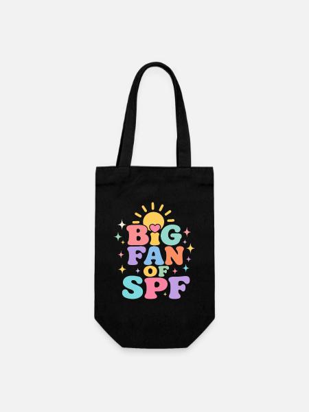 SPF Sonnenschutz Fan Sommer Sonne - Geschenkbeutel für Flaschen - Schwarz